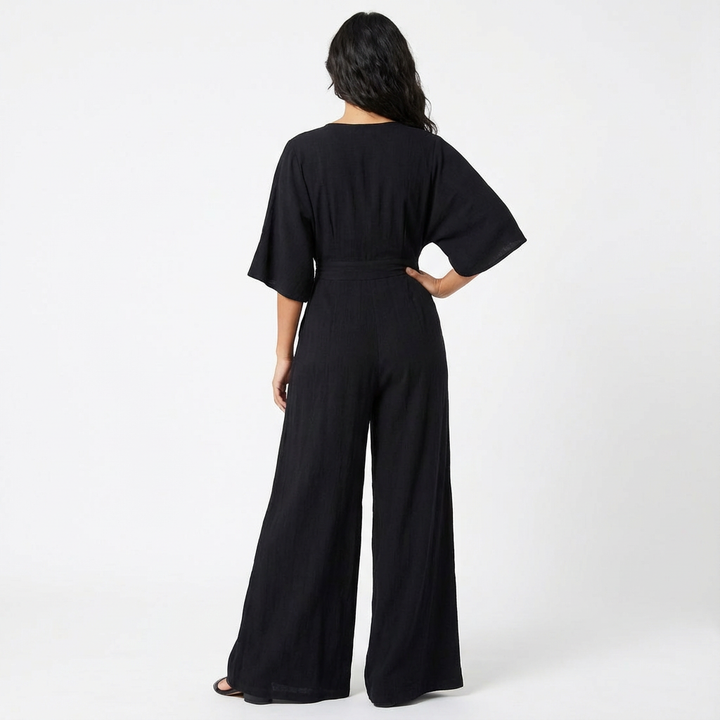 Rosie | Women’s Elegant Wide-Leg Jumpsuit with Half Sleeve
