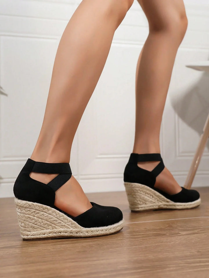 Cressida | Women’s Summer Wedge Espadrille Heeled Sandals with Ankle Buckle