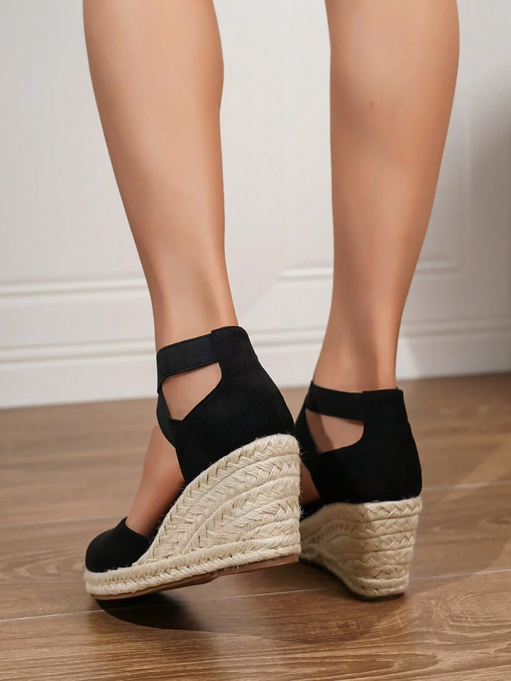 Cressida | Women’s Summer Wedge Espadrille Heeled Sandals with Ankle Buckle