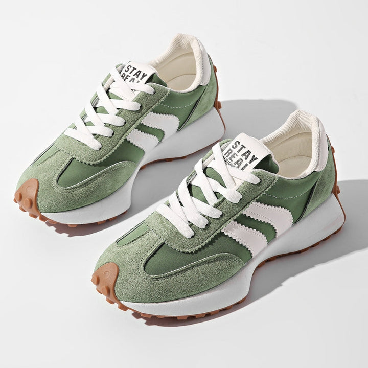 Grace | Casual Retro Women's Trainers with Suede Panels