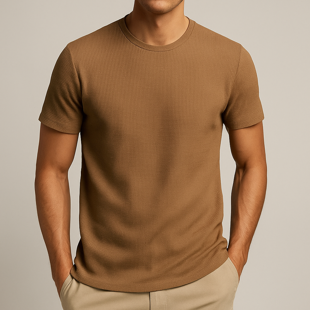 Alasdair | Men’s Modern Waffle T-shirt with Crew Neck