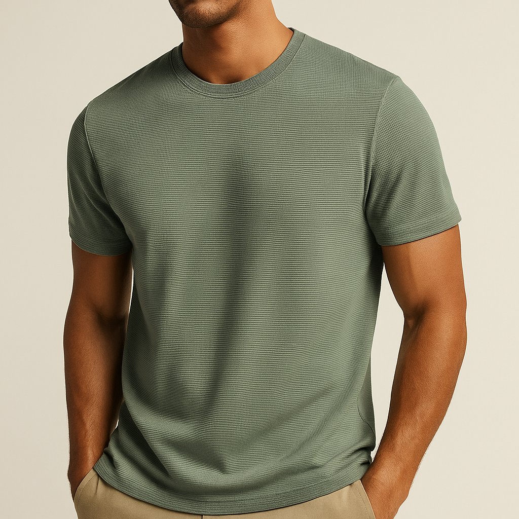Alasdair | Men’s Modern Waffle T-shirt with Crew Neck