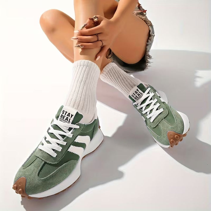 Grace | Casual Retro Women's Trainers with Suede Panels