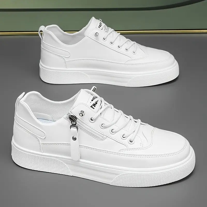 Cameron | Stylish Leather Men’s Trainers with Side Zip
