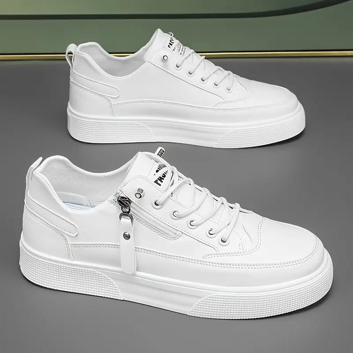 Cameron | Stylish Leather Men’s Trainers with Side Zip