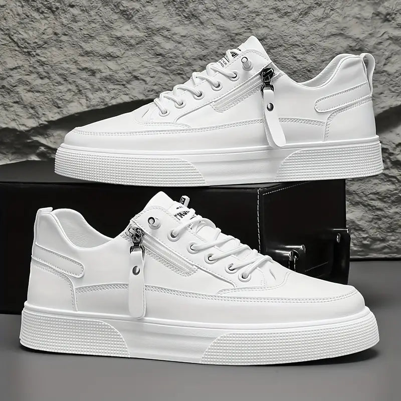 Cameron | Stylish Leather Men’s Trainers with Side Zip