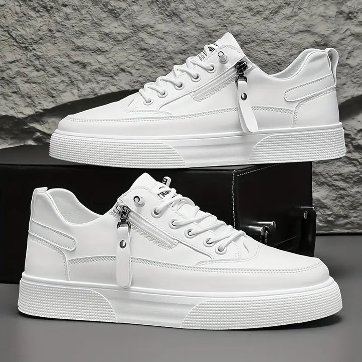 Cameron | Stylish Leather Men’s Trainers with Side Zip