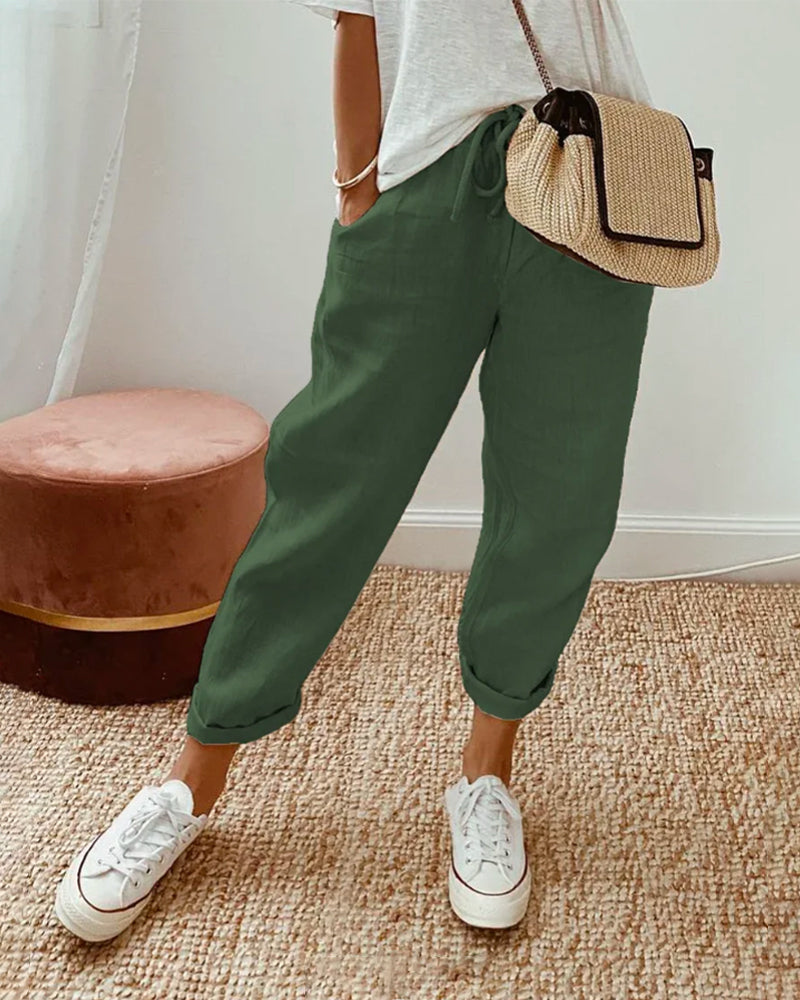 Grace | Women’s Relaxed Casual Trousers with Drawstring Waist