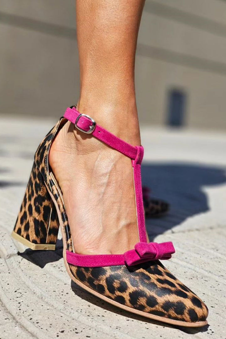 Leontina| Womens Green Leopard Print Sandals with Colorful Accent