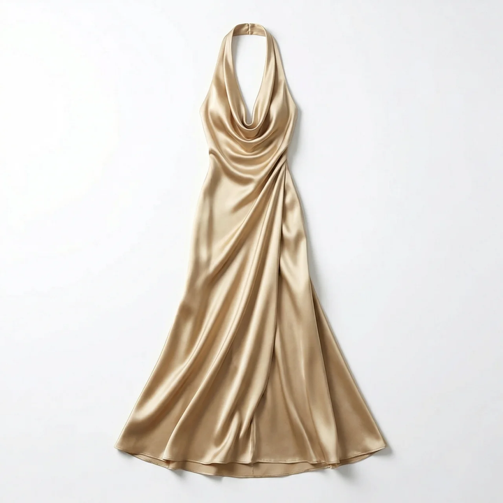 Birchbourne Halter Neck Satin Maxi Dress – Evening