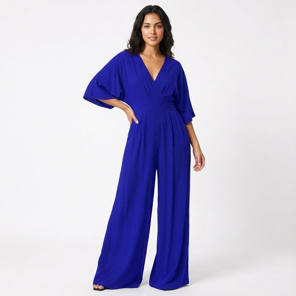 Rosie | Women’s Elegant Wide-Leg Jumpsuit with Half Sleeve