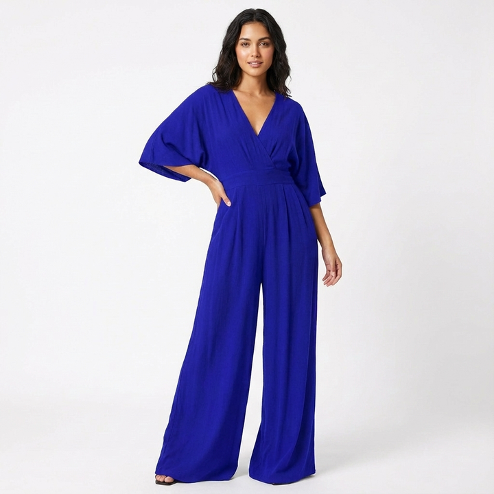 Rosie | Women’s Elegant Wide-Leg Jumpsuit with Half Sleeve