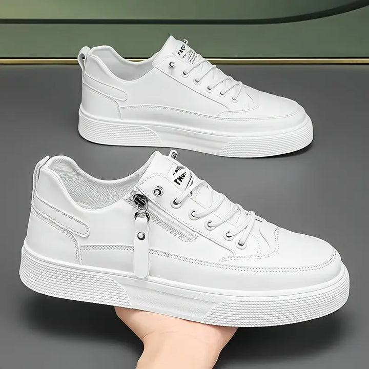Cameron | Stylish Leather Men’s Trainers with Side Zip