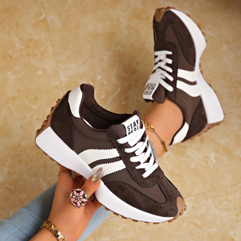 Grace | Casual Retro Women's Trainers with Suede Panels