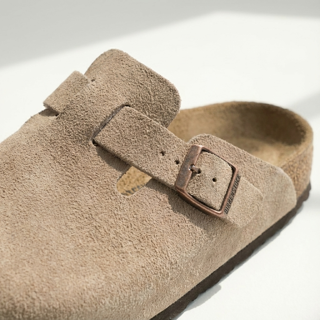 Max | Men’s Casual Suede Clog Mules with Buckle Strap