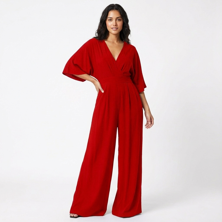 Rosie | Women’s Elegant Wide-Leg Jumpsuit with Half Sleeve
