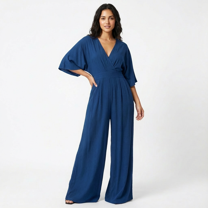 Rosie | Women’s Elegant Wide-Leg Jumpsuit with Half Sleeve
