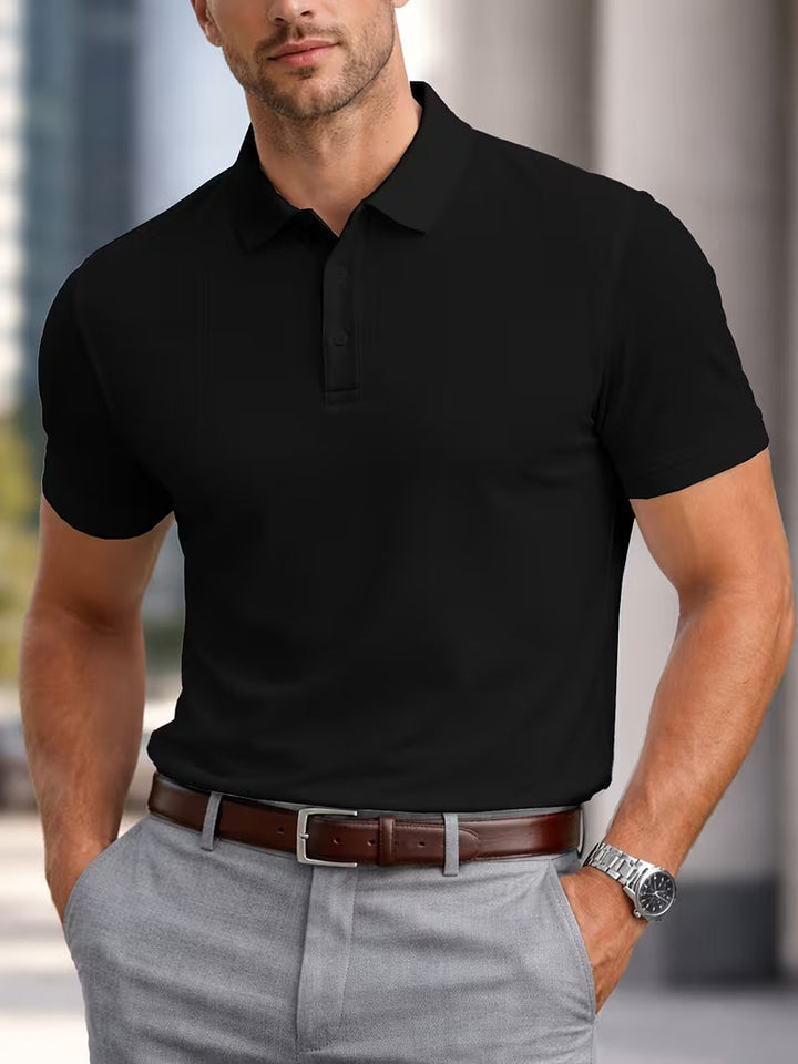 Men's Short Sleeve Solid Casual Shirt - Spring Summer Athletic Style