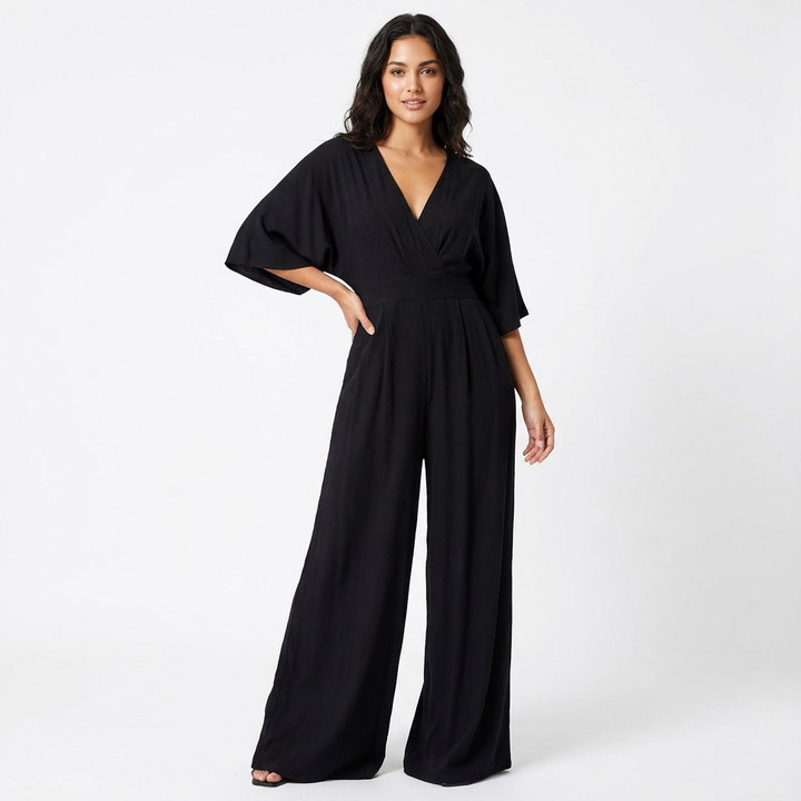 Rosie | Women’s Elegant Wide-Leg Jumpsuit with Half Sleeve