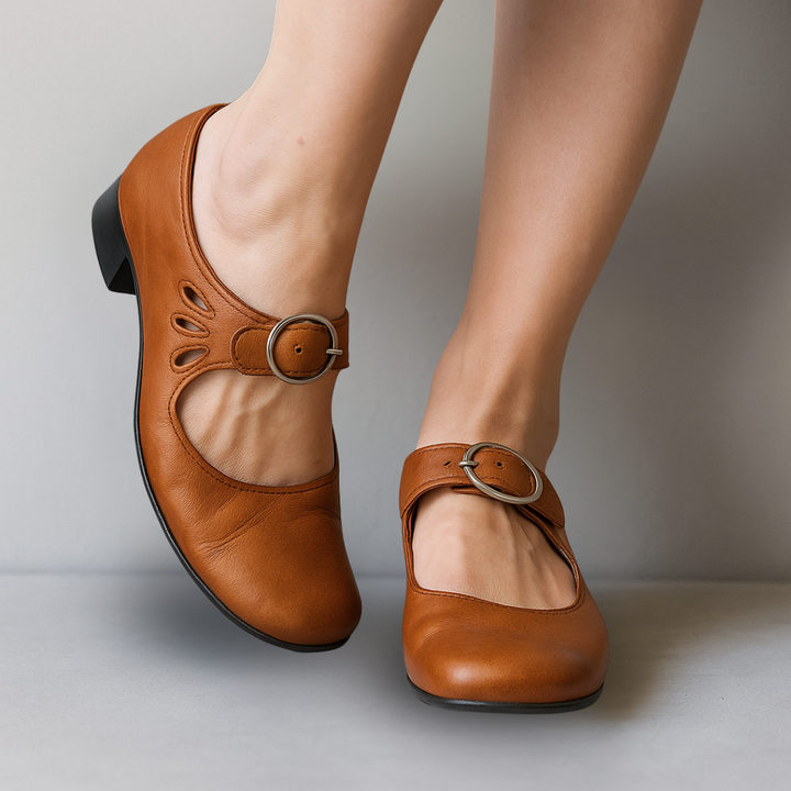 Women’s Black Mary Jane Pumps – Buckle Strap Low Block Heel Dress Shoes for Work Casual Everyday Wear