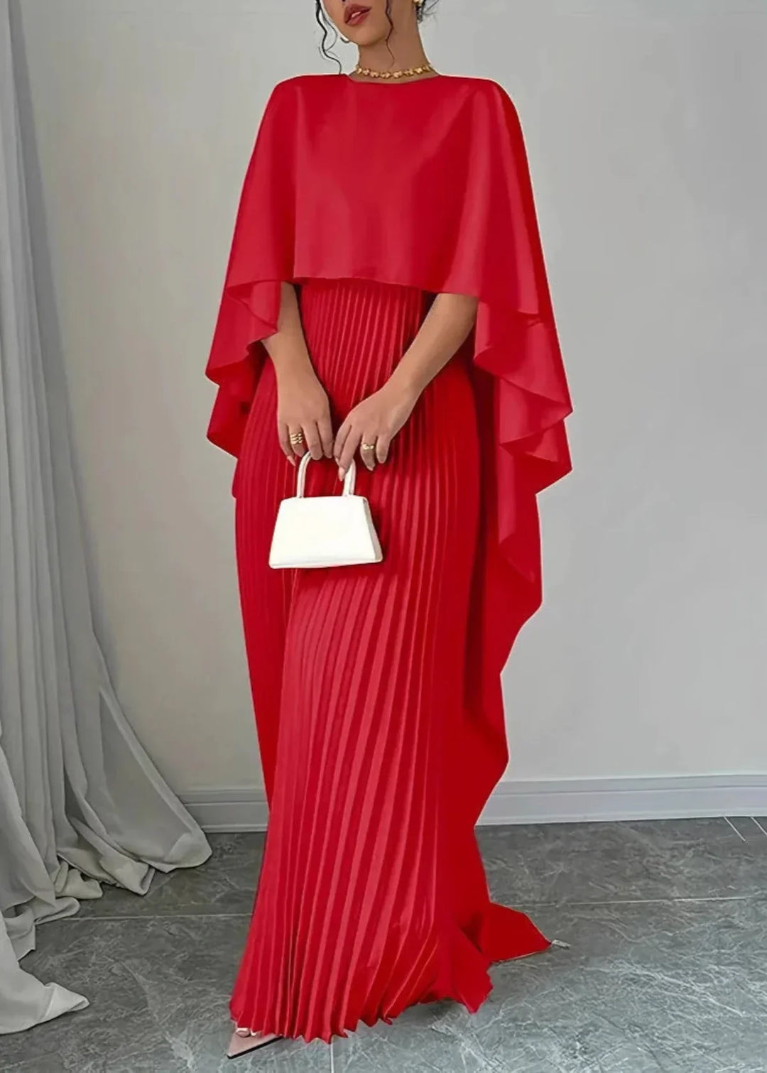 Louise | Women’s Stylish Maxi Wedding Guest Gown with Cape