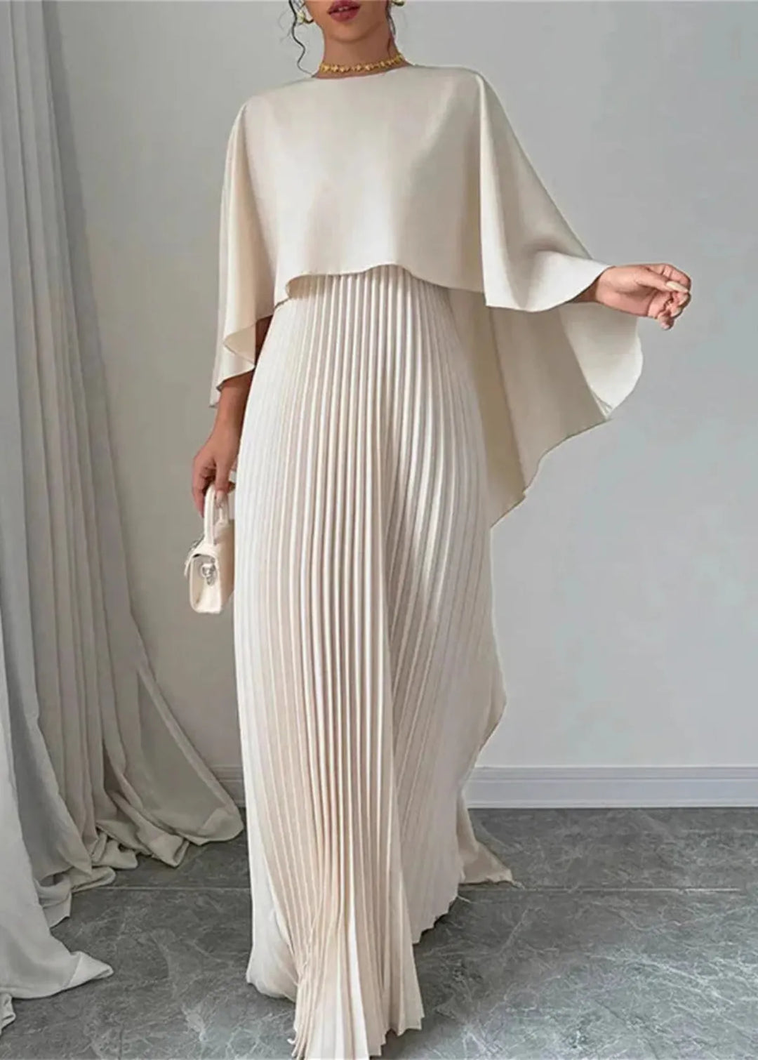 Louise | Women’s Stylish Maxi Wedding Guest Gown with Cape
