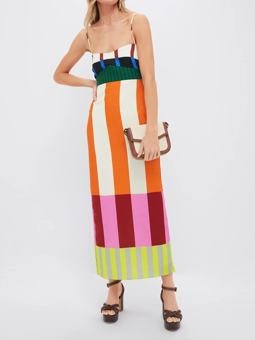 Bengal Multi Paloma Color Block Midi Dress