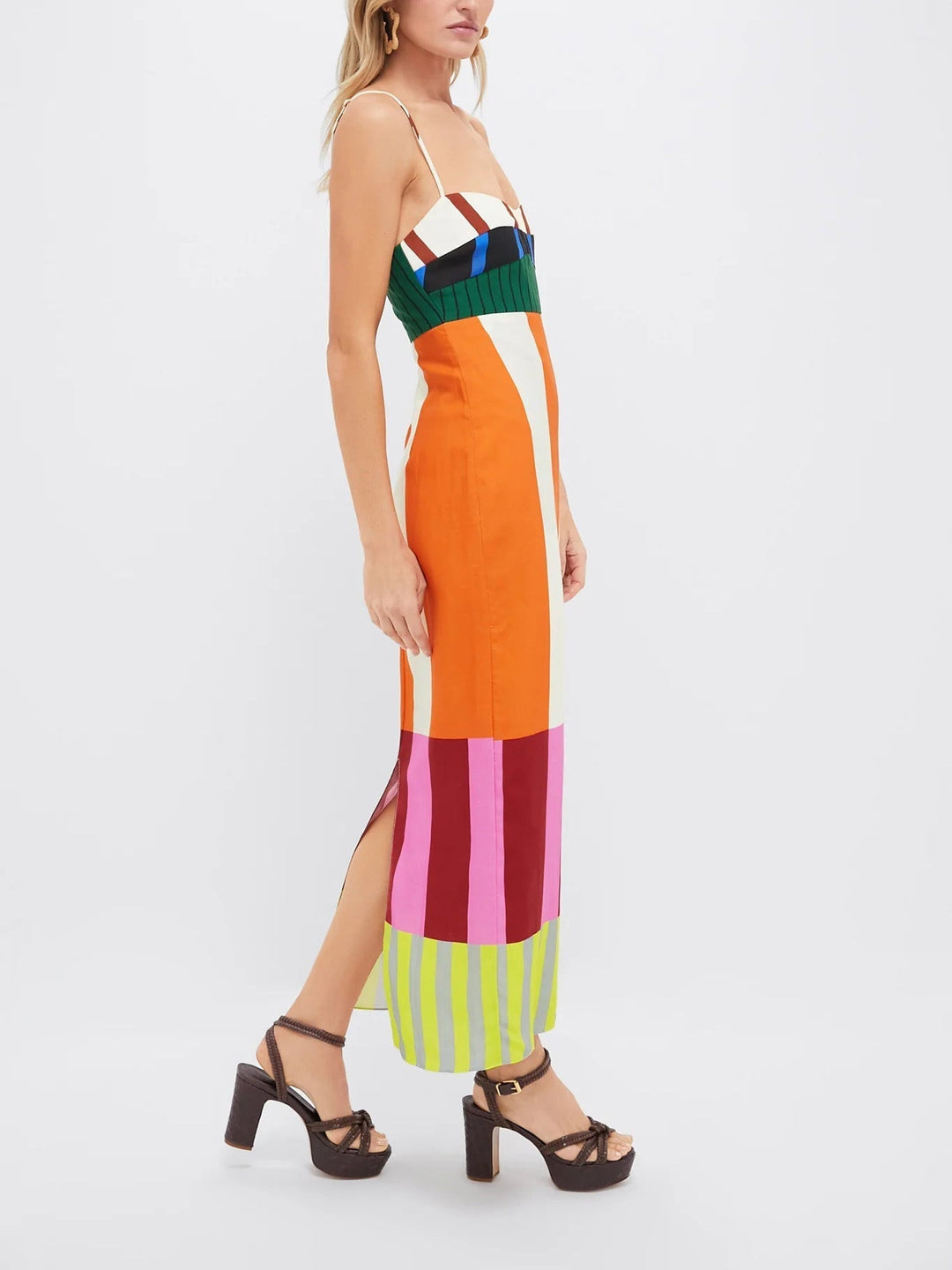 Bengal Multi Paloma Color Block Midi Dress