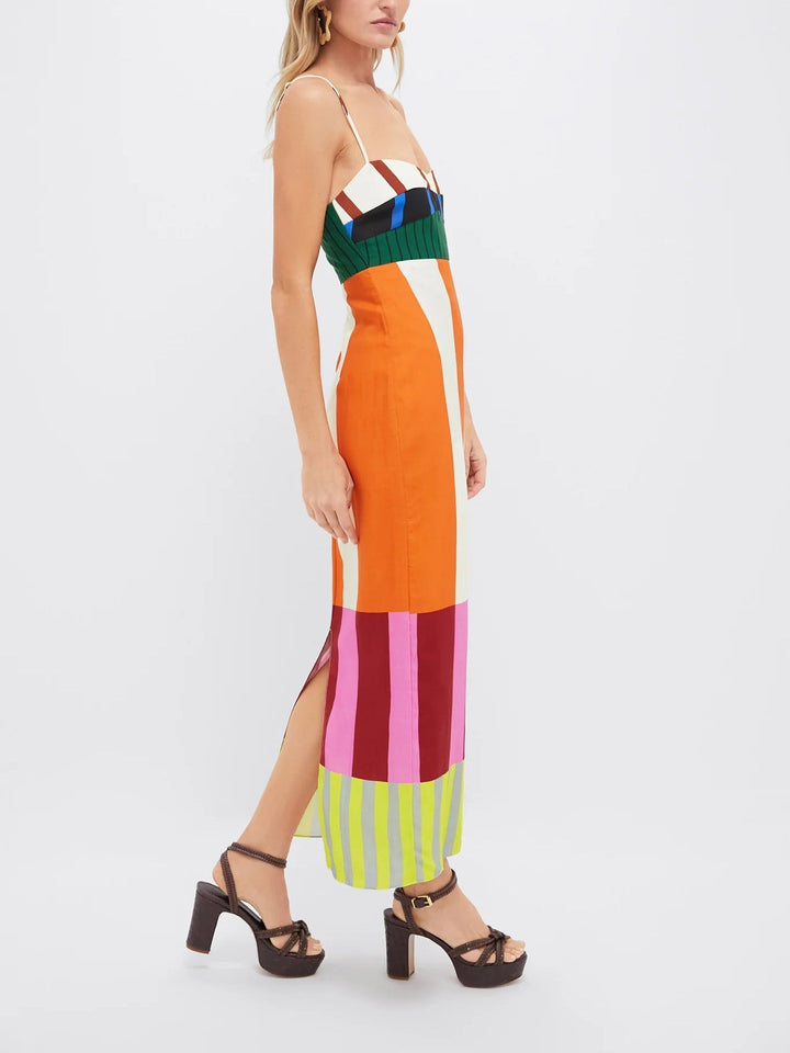 Bengal Multi Paloma Color Block Midi Dress