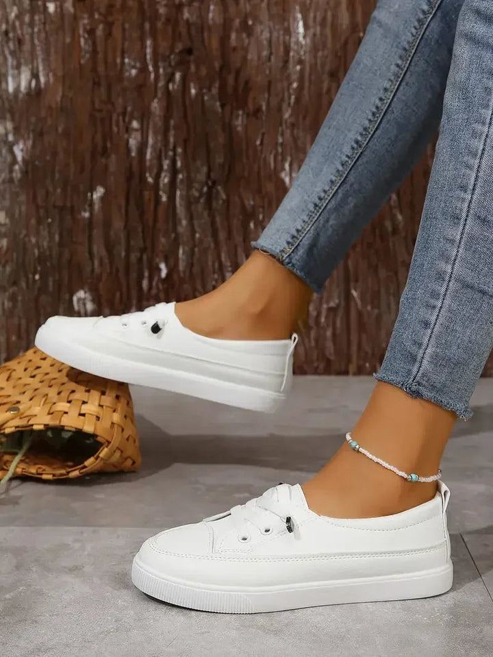 Casual Round Toe Flat Shoes With Lace Up For Women