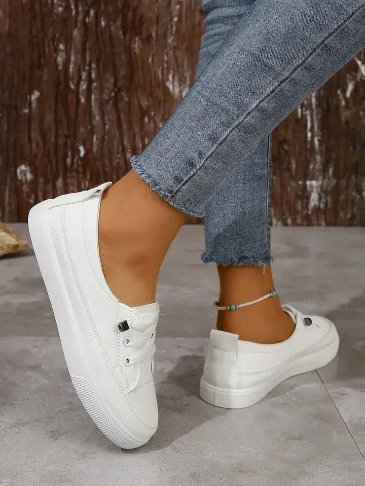 Casual Round Toe Flat Shoes With Lace Up For Women