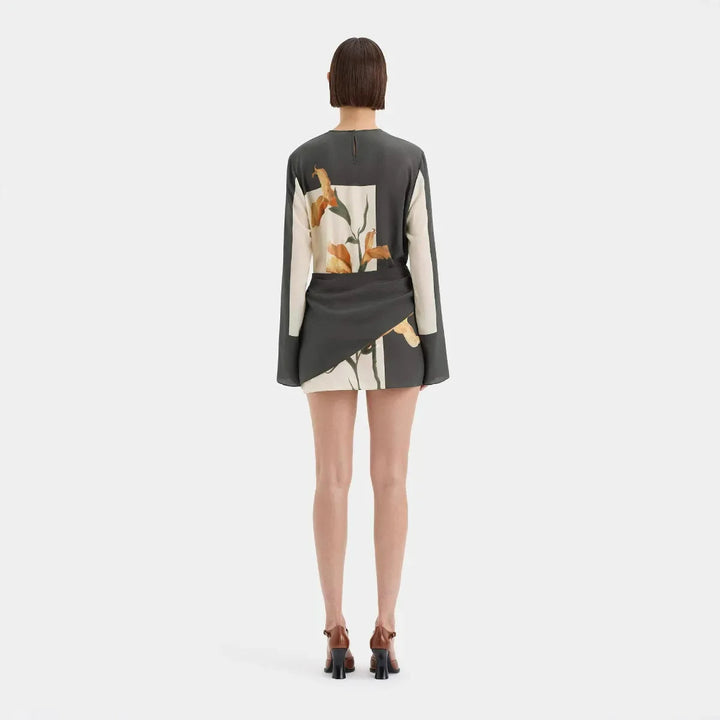 Constance Botanical Print Twist Mini Dress