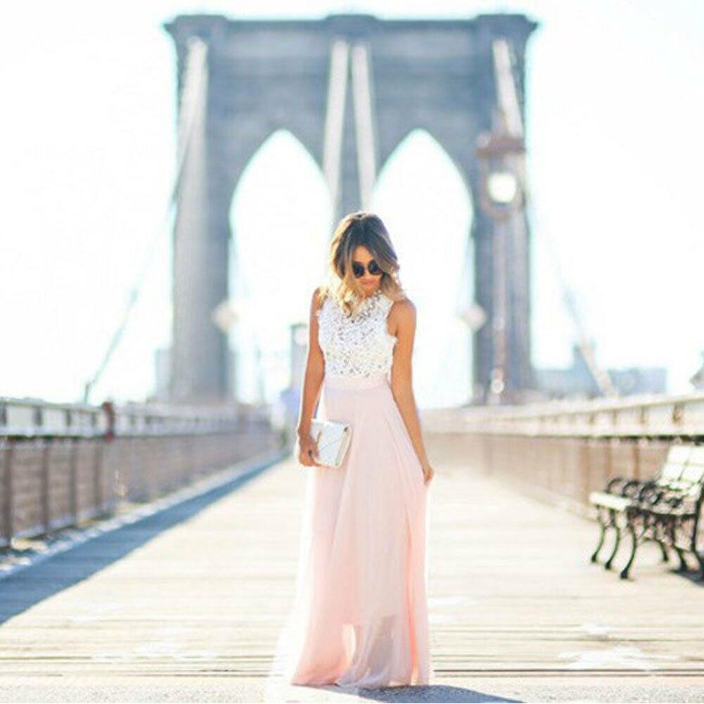 Lily | Women’s Elegant Maxi Summer dress with Lace Bodice