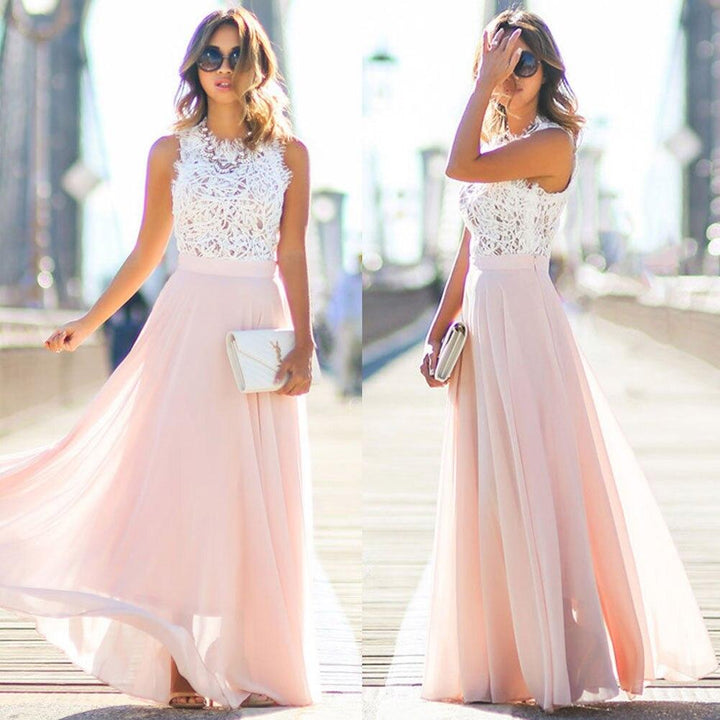 Lily | Women’s Elegant Maxi Summer dress with Lace Bodice
