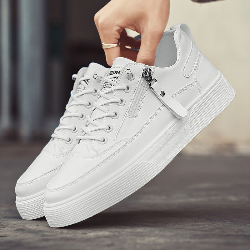 Cameron | Stylish Leather Men’s Trainers with Side Zip