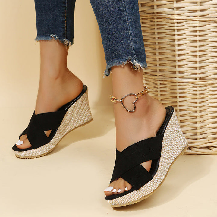 Matilda | Women’s Stylish Wedge Sandals with Cross Straps