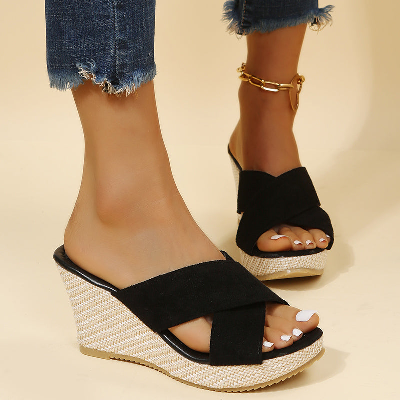 Matilda | Women’s Stylish Wedge Sandals with Cross Straps