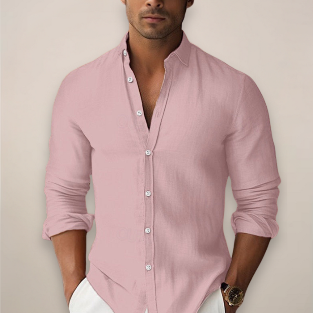 Men’s Linen Summer Shirt – Short Sleeve Casual Button-Up for Sophisticated Look