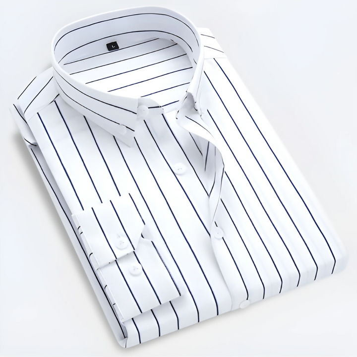 Men’s Striped Long Sleeve Shirt – Smart Casual Button-Up in Multiple Colours