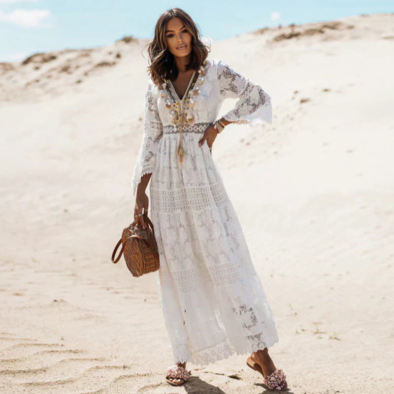 Sophie | Women’s Stylish Bohemian Maxi Summer dress with Lace Panels