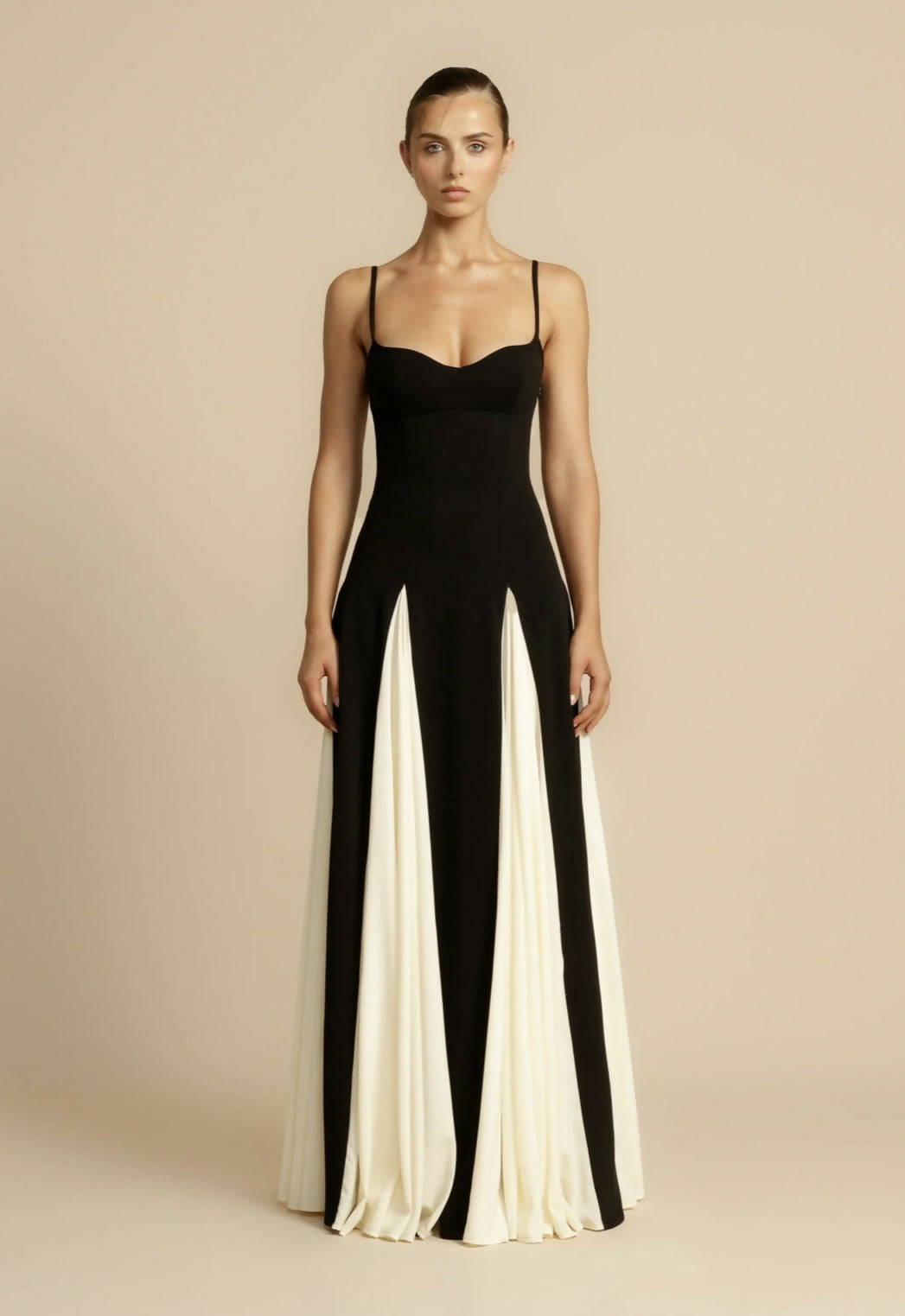 Paloma Maxi Dress Cream Georgette Panels