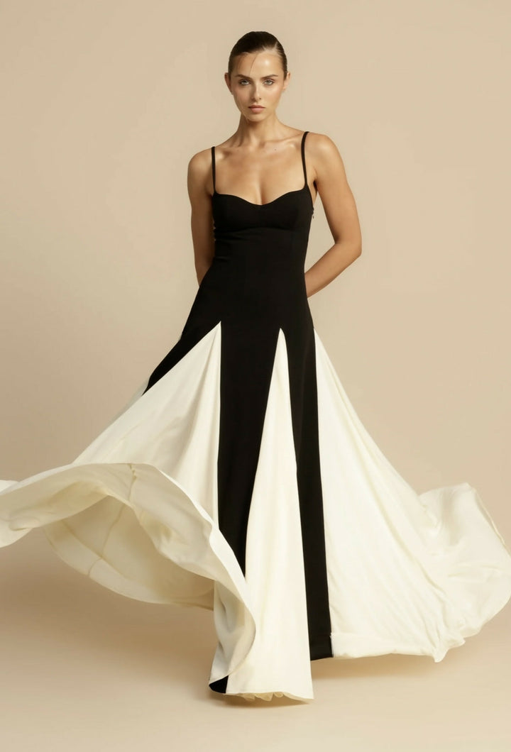 Paloma Maxi Dress Cream Georgette Panels