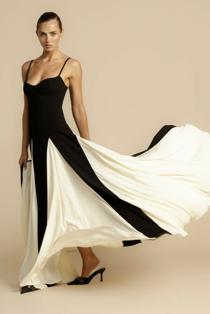 Paloma Maxi Dress Cream Georgette Panels