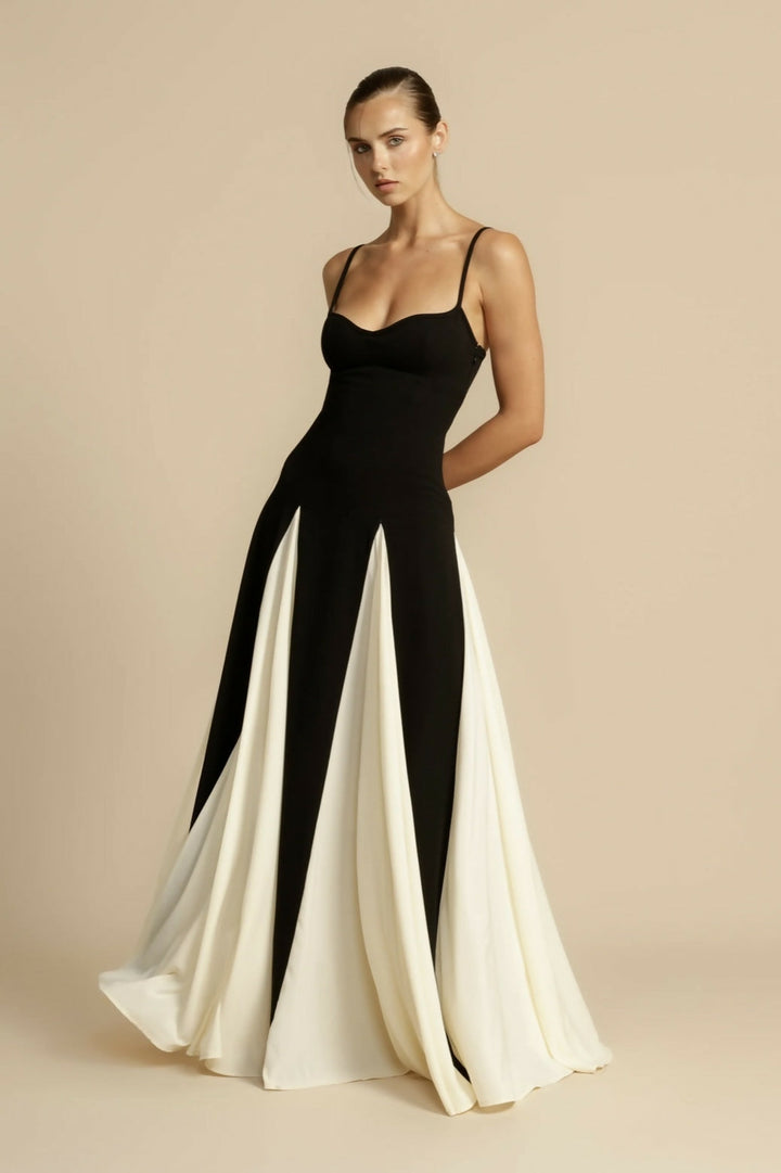 Paloma Maxi Dress Cream Georgette Panels