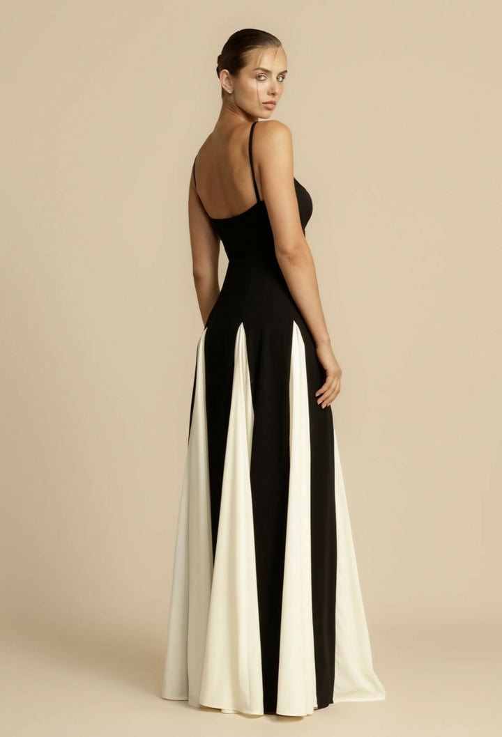 Paloma Maxi Dress Cream Georgette Panels