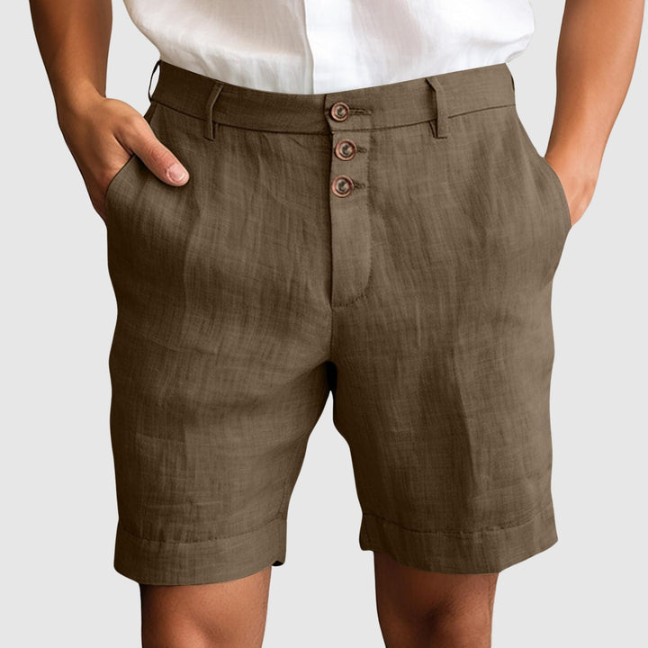 William | Men’s Casual Tailored Shorts with Button Fly
