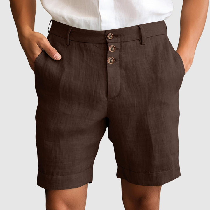 William | Men’s Casual Tailored Shorts with Button Fly