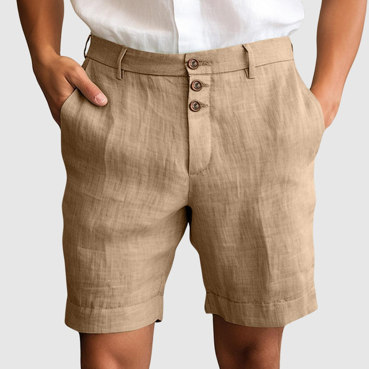 William | Men’s Casual Tailored Shorts with Button Fly
