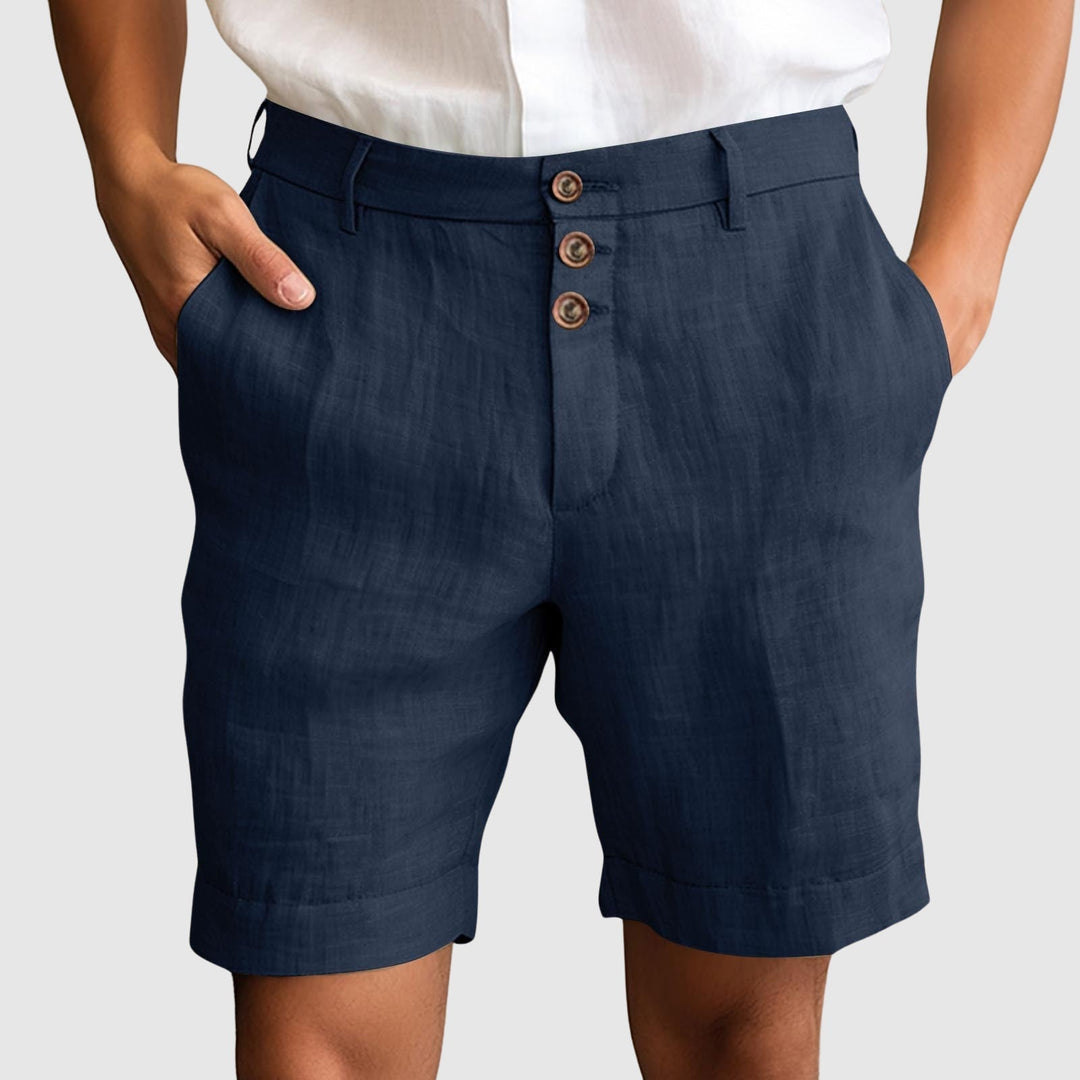 William | Men’s Casual Tailored Shorts with Button Fly