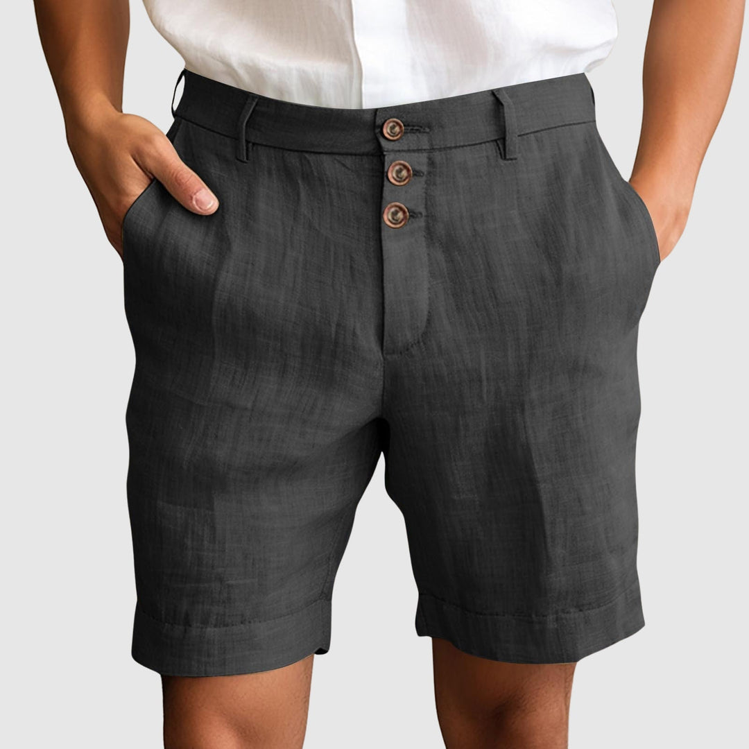 William | Men’s Casual Tailored Shorts with Button Fly